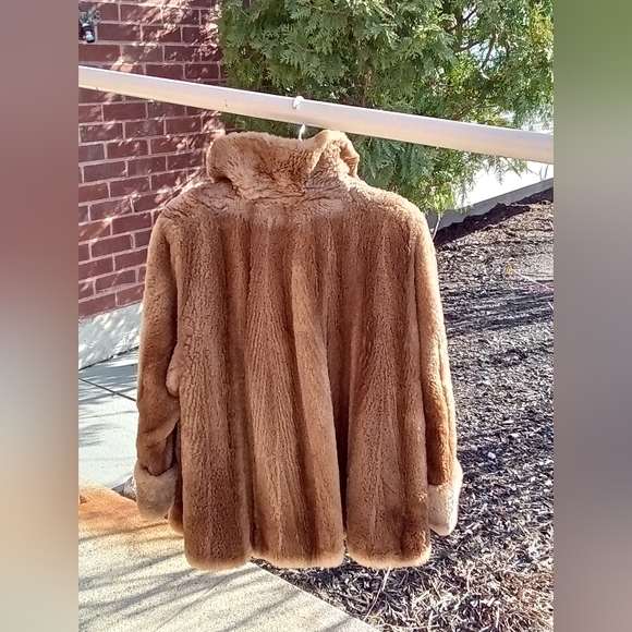 Vintage 1950s Sheared Real Fur Swing Coat - Picture 14 of 15